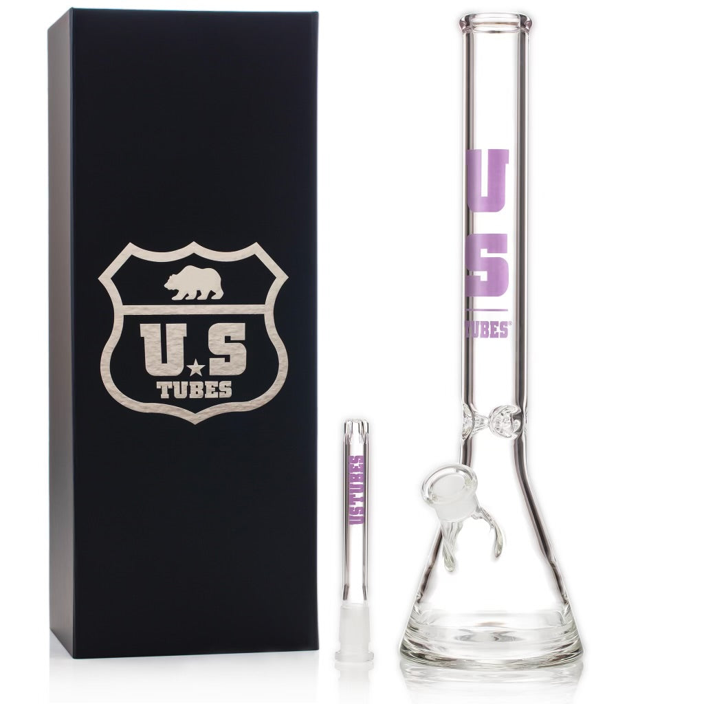 19 Inch Flagship Beaker 50 x 7mm with 24mm Joint and Display Box (Purple Block Decal)