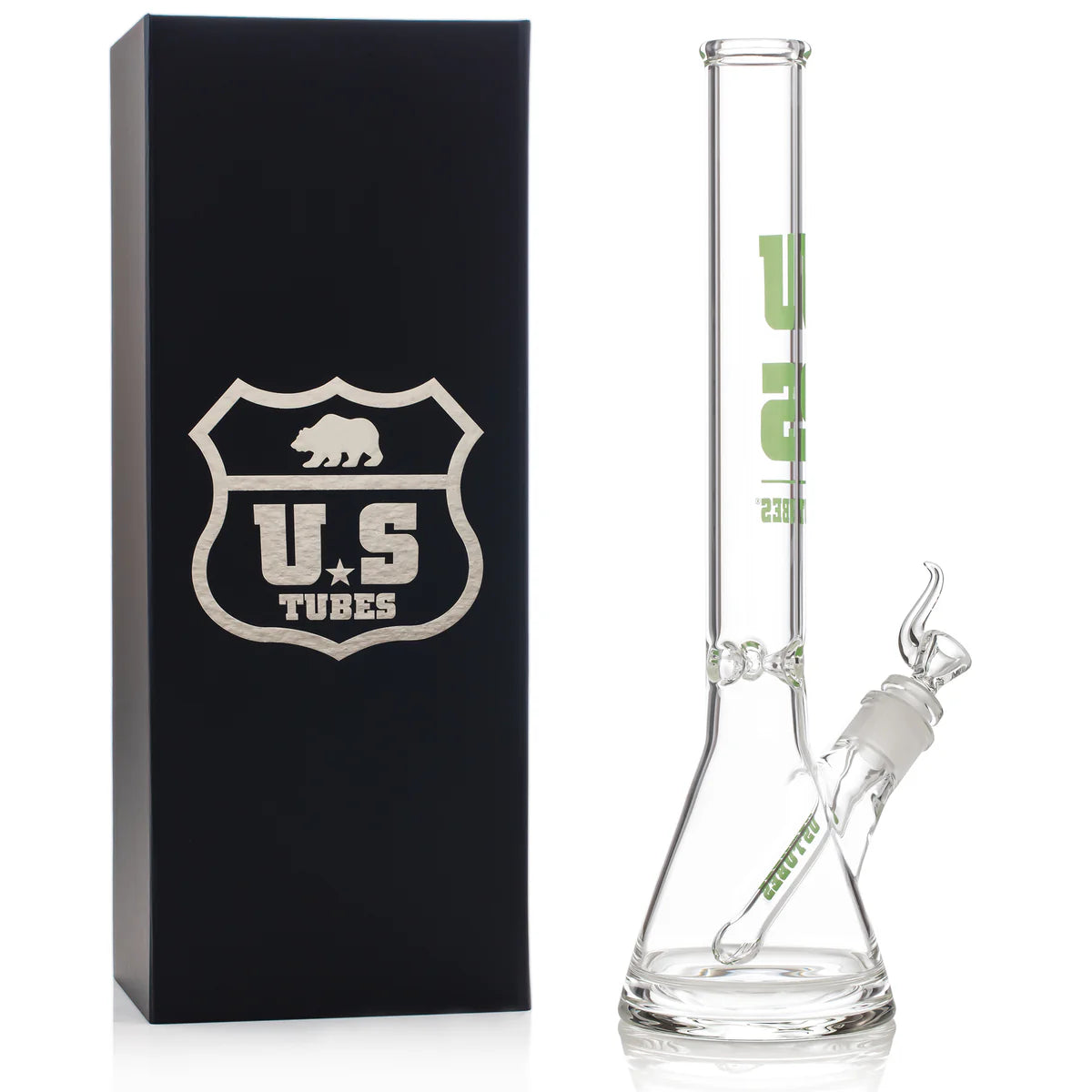 19 Inch Flagship Beaker 50 x 5mm with 29mm Joint and Display Box (Green Block Decal)
