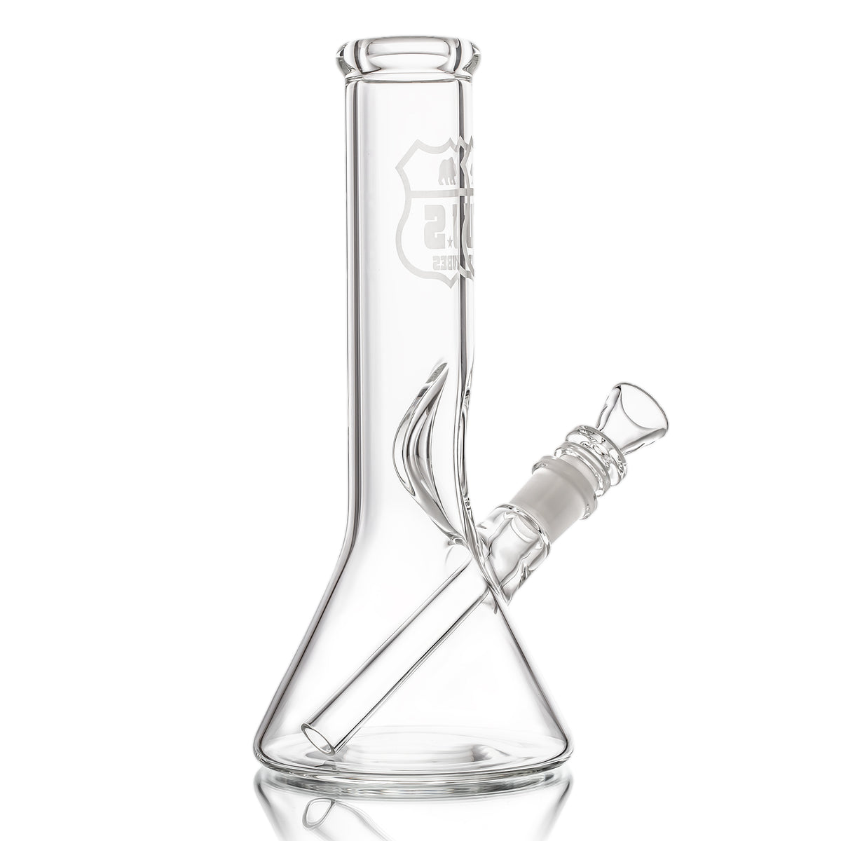 10 Inch Simple Beaker 45 x 5mm with Sandblasted Decal